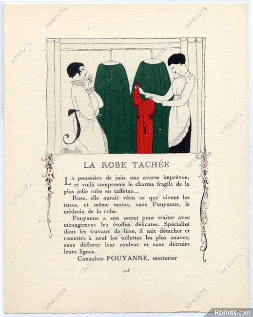 La Gazette du Bon Ton Pouyanne (Dry Cleaner) 1913 La Robe Tachée Charles Martin