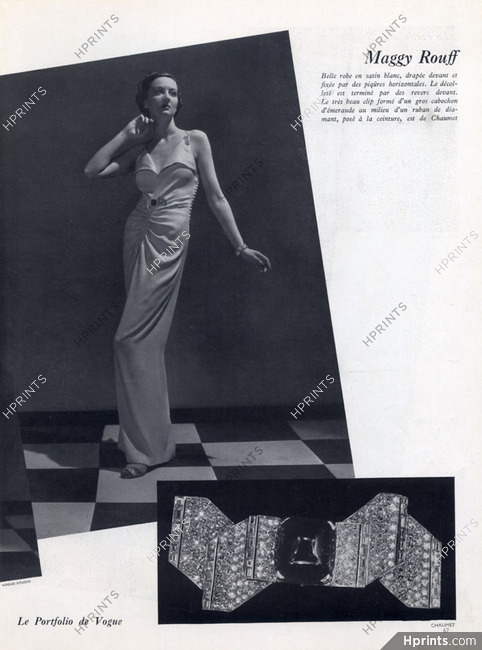 Chaumet 1936 Clip, Evening Gown, Maggy Rouff