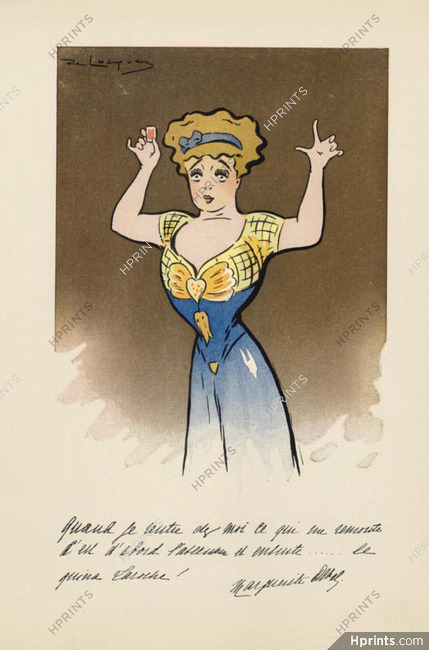 Quina Laroche 19.. Marguerite Deval, De Losques Caricature