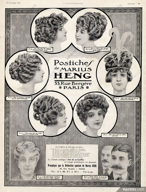 Marius Heng 1913 Hairpieces, Postiches