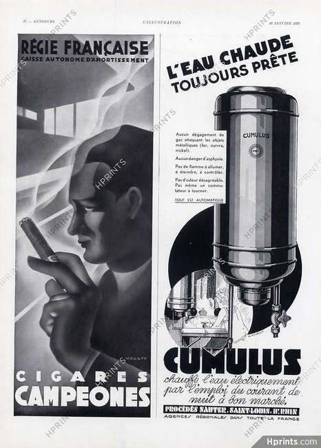 Régie Francaise 1932 Cigares Campeones, Max Ponty