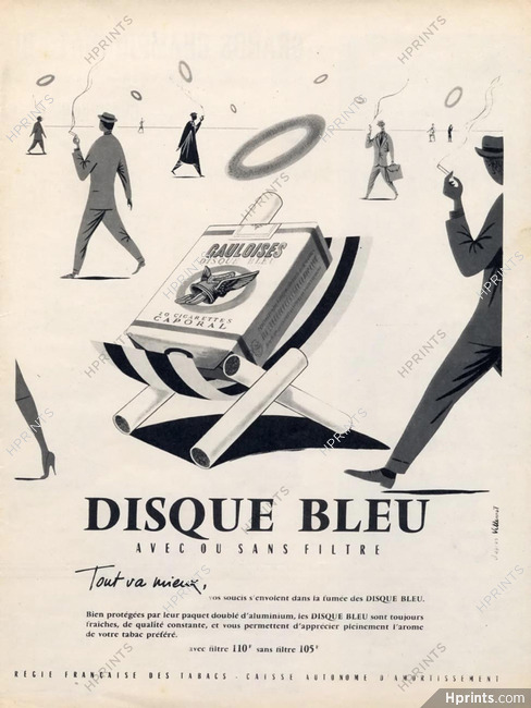Gauloises (Cigarettes, Tobacco) 1957 Bernard Villemot