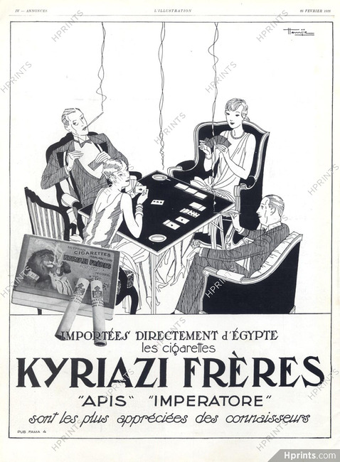 Kyriazi Frères 1928 Cigarettes Holder Apis, Imperatore, Marcel Hemjic (L)