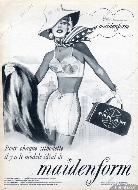 Maidenform (Girdle, Bra) 1951 Pan American — Advertisement