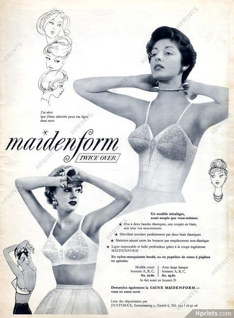 Maidenform (Lingerie) 1956 Bras