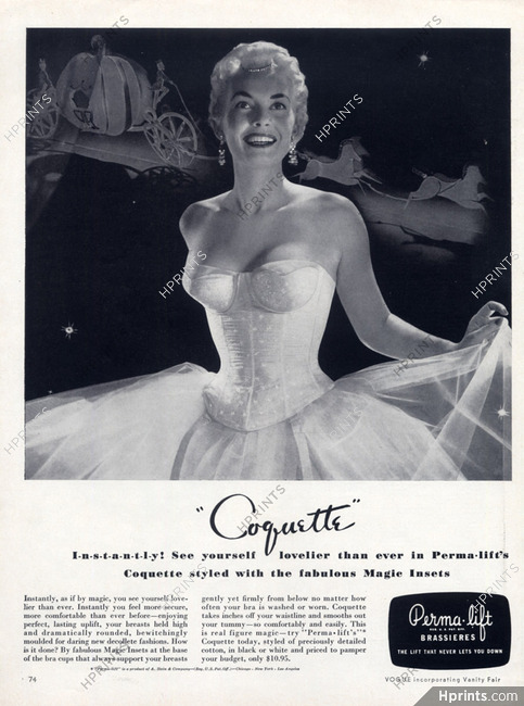 Perma-Lift (Lingeries) 1954 Brassières — Advertisement
