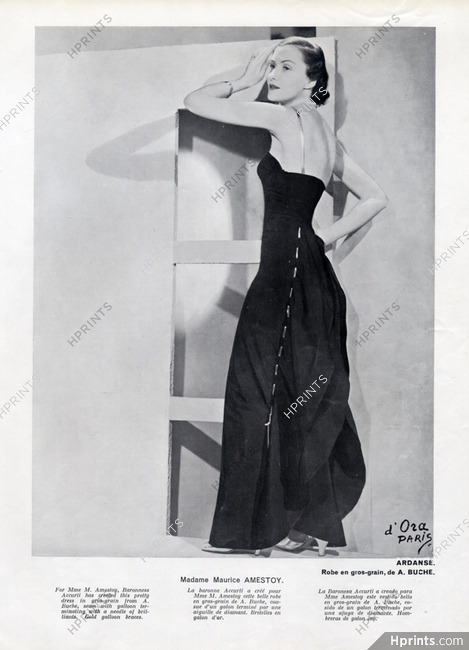 Ardanse (Couture) 1937 Mrs M. Amestoy Baronness, Evening Gown, Photo Madame D'Ora