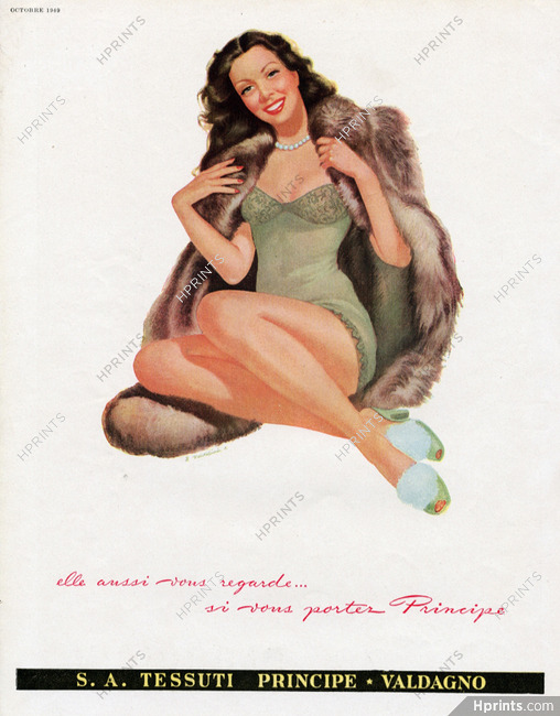 Tessuti Principe (Fabric) 1949 Nardini, Pin-up