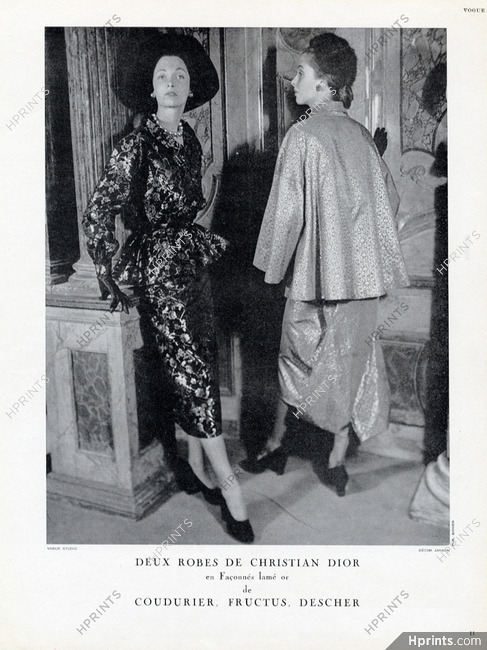 Christian Dior 1949 "Façonnés Lamé or" Coudurier Fructus Descher