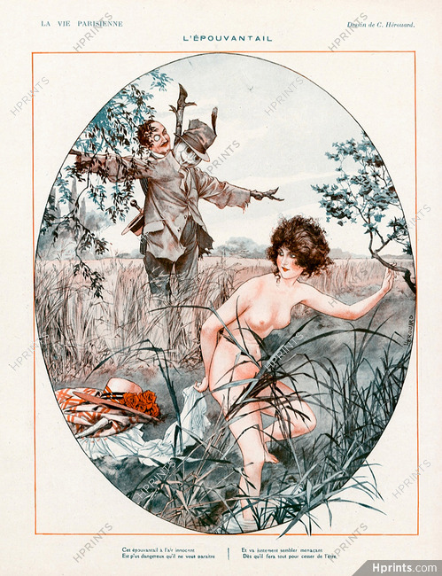 Hérouard 1921 L'Epouvantail, Scarecrow and Nude