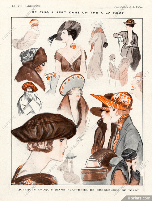 Armand Vallée 1921 "De cinq à sept dans un thé à la Mode", Elegantes Parisiennes
