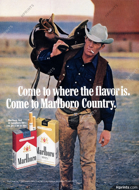 Marlboro (Cigarettes, Tobacco Smoking) 1971 Cowboy