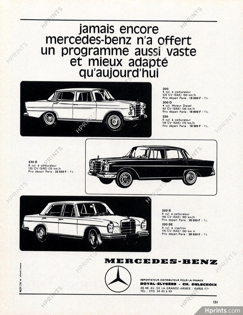 Mercedes-Benz 1965 200, 230S, 250S