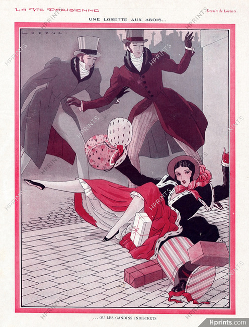 Lorenzi 1929 Une Lorette aux Abois 19th Century Costumes Hatbox