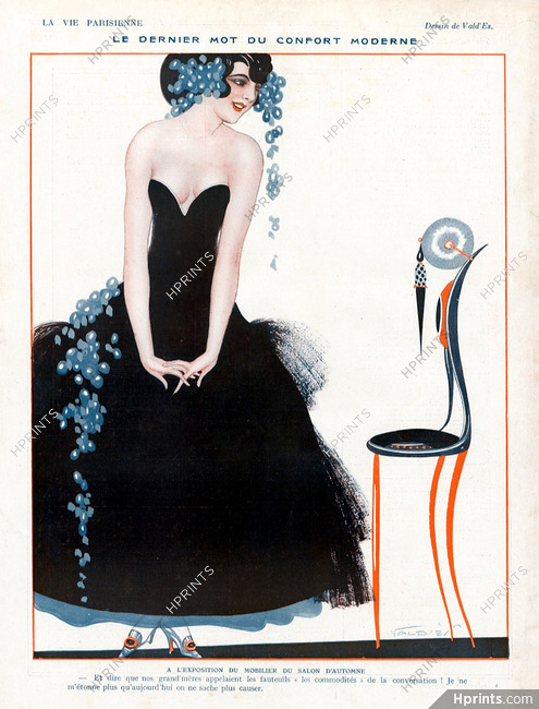Vald'Es 1921 "Dernier mot du confort moderne", Mobilier, Elegant Parisienne