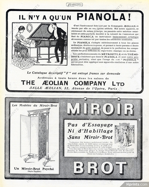 Pianola (Aeolian Company) 1910 Will Topham