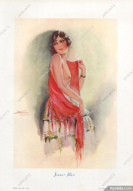 Suzanne Meunier 1929 Jeune Fille, Girl Shawl