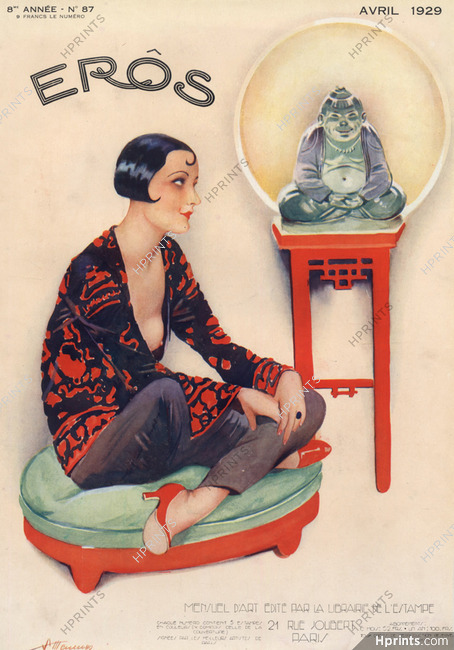 Suzanne Meunier 1929 Avril, Eros cover, Meditation Bouddha