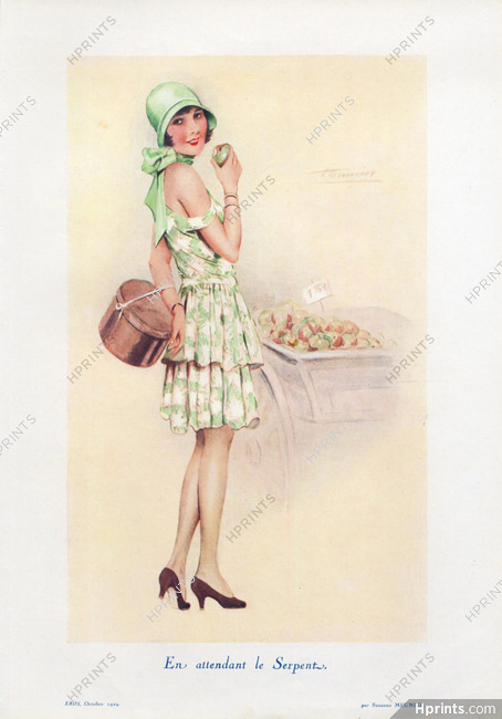 Suzanne Meunier 1929 En attendant le serpent - Waiting for the Snake, Apple