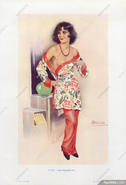 Suzanne Meunier 1930 Série déshabillé N°2 Pajamas