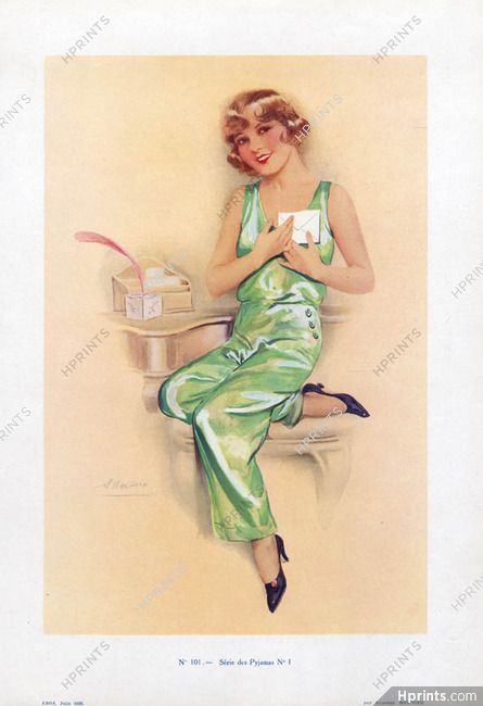 Suzanne Meunier 1930 Pajamas Fashion Illustration