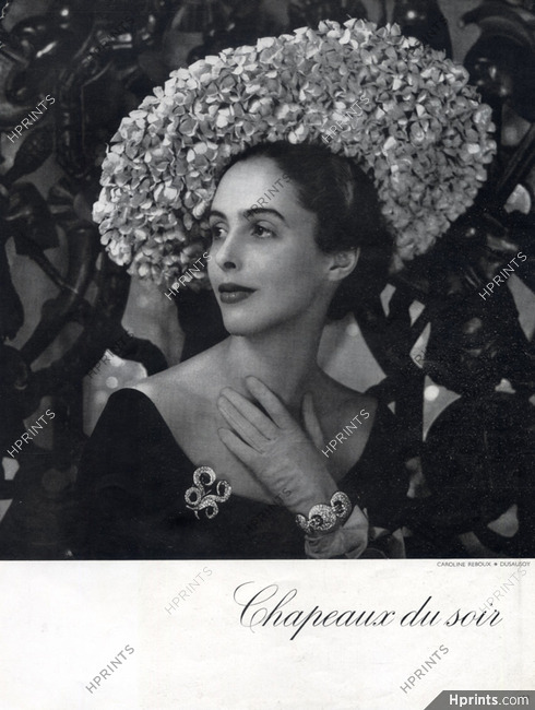 Caroline Reboux 1948 Evening Hat, Capeline du soir, Dusausoy