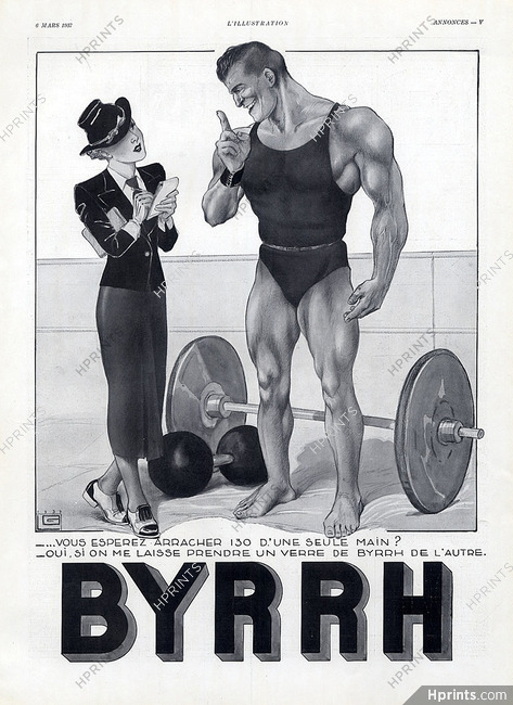 Byrrh 1937 Haltérophilie, Georges Léonnec