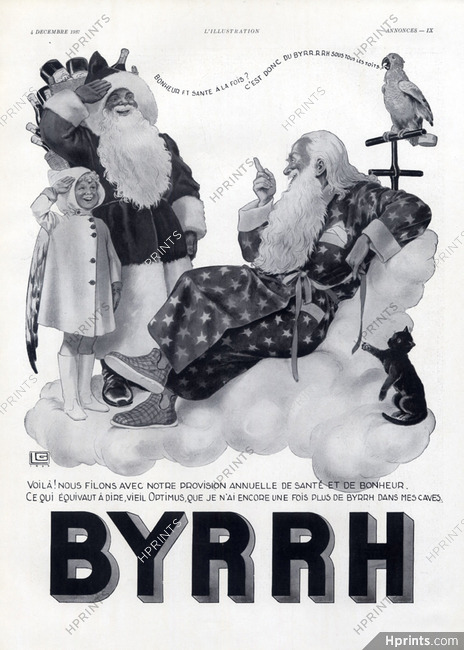 Byrrh 1937 Santa Christmas, Georges Léonnec