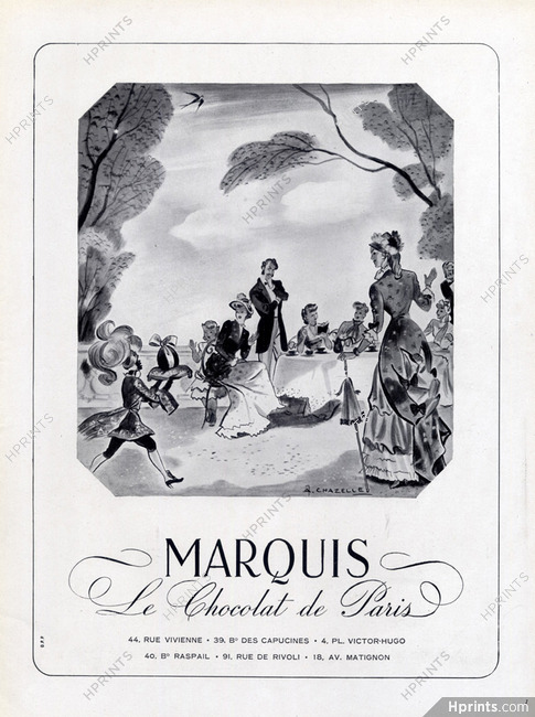 Marquis (Chocolates) 1947 Easter, Chazelle