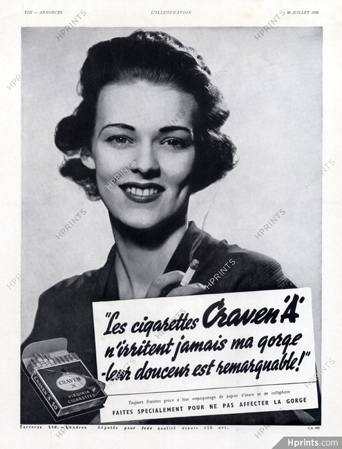 Craven "A" (Tobacco smoking) 1938
