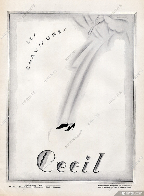 Cecil (Shoes) 1925 Art Deco style Charles Loupot