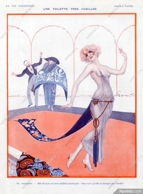 Vald'Es 1922 Fashion Satire Dressmaker Paul Poiret, Model, Fashion Show