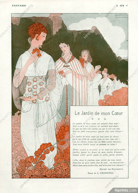 Constantin Grondona 1915 Le Jardin de mon Coeur, Poème de H.de Fleurigny
