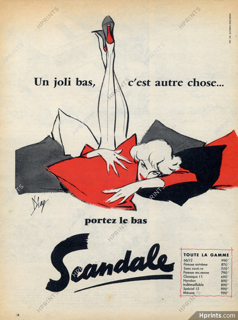 Scandale (Stockings) 1956 Diaz, Stockings Hosiery