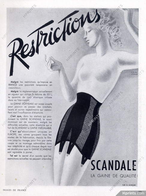 Scandale (Lingerie) 1941 Girdle, Bra, St Marc