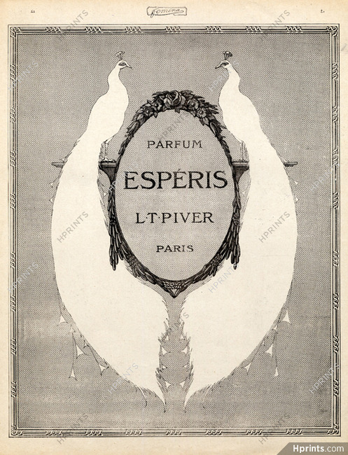 Piver L.T. (Perfumes) 1912 Espéris, Peacock