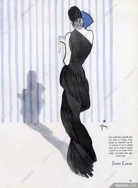 Jeanne Lanvin 1947 Evening Gown, René Gruau