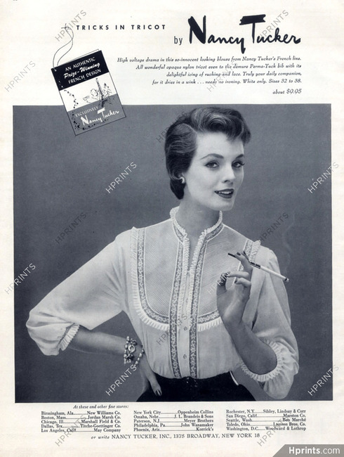 Nancy Tucker 1954 Blouse, Cigarette Holder