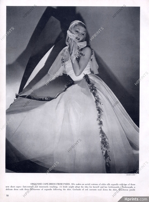 Alix (Germaine Krebs) 1939 Organdie cape-dress, Photo André Durst