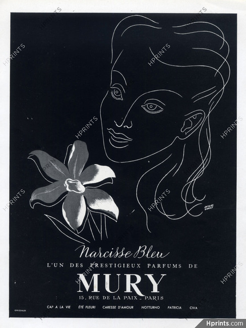 Mury (Perfumes) 1946 Narcisse Bleu, Jacques Bidault — Parfums