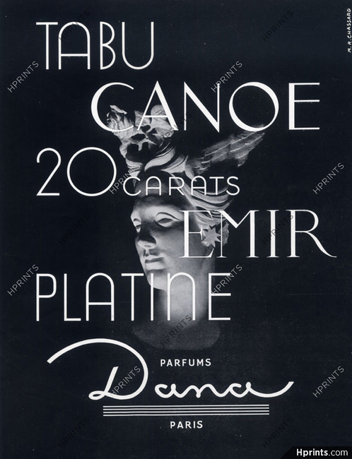 Dana (Perfumes) 1951 Tabu, Canoe, Emir, 20 Carats, Marcel Chassard