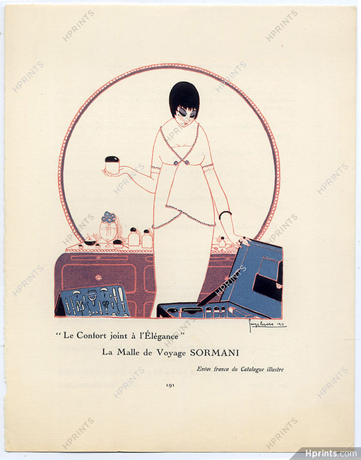 Gazette du Bon Ton 1913 Suitcase, La Malle de Voyage Sormani, Georges Lepape