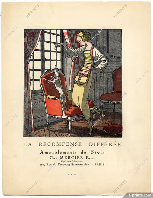 Mercier Frères (Decorative Arts) 1920 Pierre Brissaud, Gazette du Bon Ton