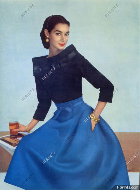 Jean Patou 1955 Photo Philippe Pottier, Evening Gown