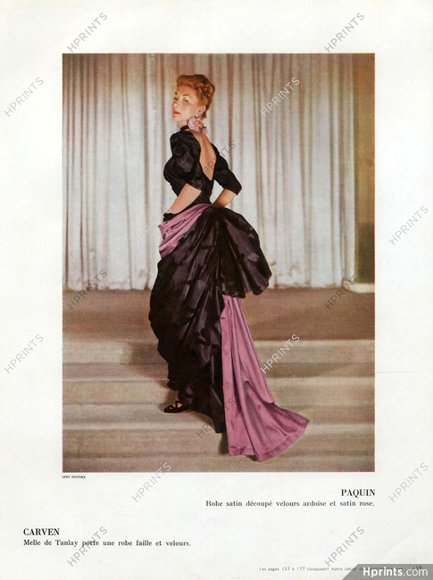 Paquin 1947 Evening gown, Pottier Fashion Photography