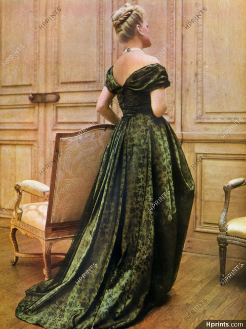 Mad Carpentier 1947 Evening Gown, Pottier, Fashion Photography