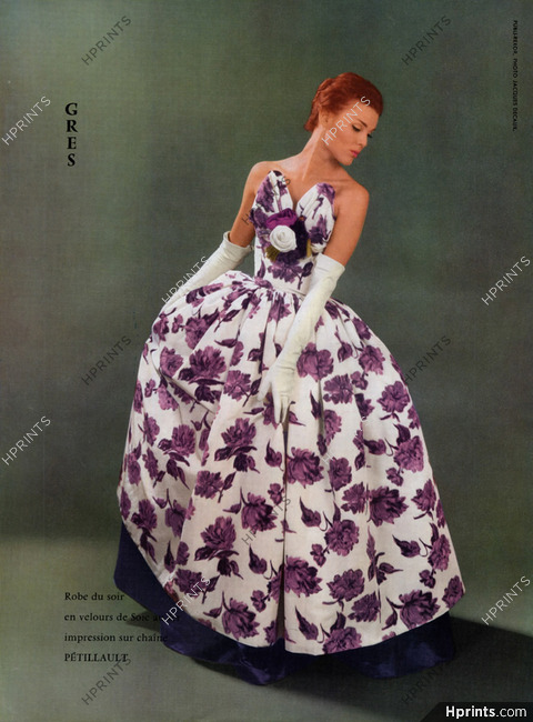 Grès (Germaine Krebs) 1959 Evening Gown, Photo Decaux, Petillault