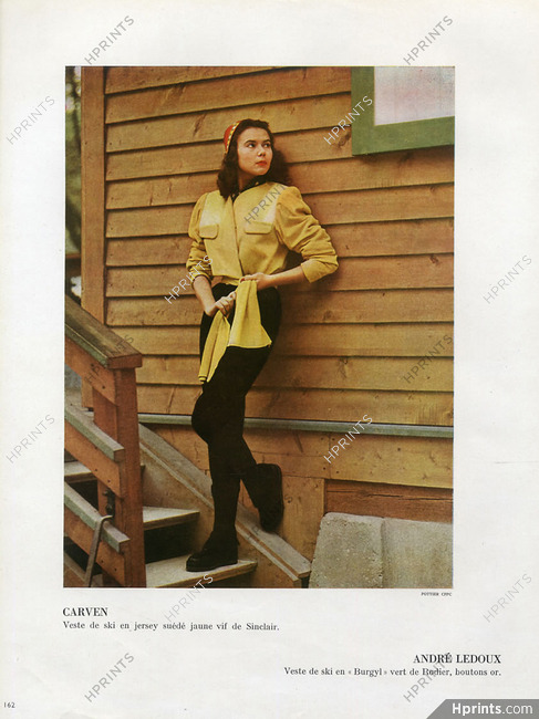 Carven (Couture Sport) 1947 Photo Philippe Pottier, Sinclair (Fabric)