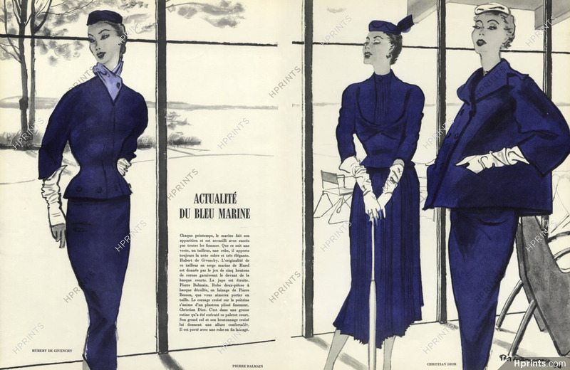 Givenchy, Pierre Balmain, Christian Dior 1954 Pierre Mourgue