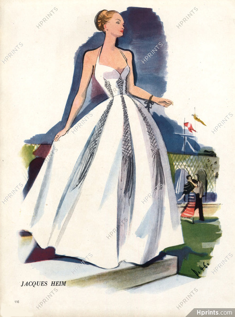 Jacques Heim 1946 Evening Gown, André Delfau